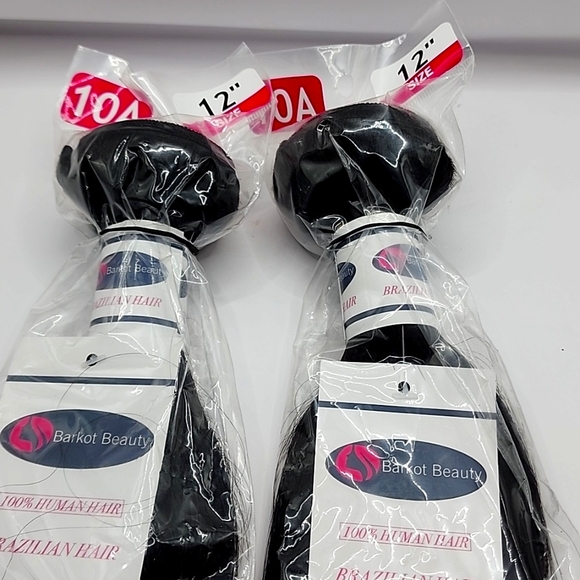 Two pieces of 100% straight Brazilian human hair.